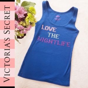Victoria's Secret PJ Tank Blue Love the Nightlife